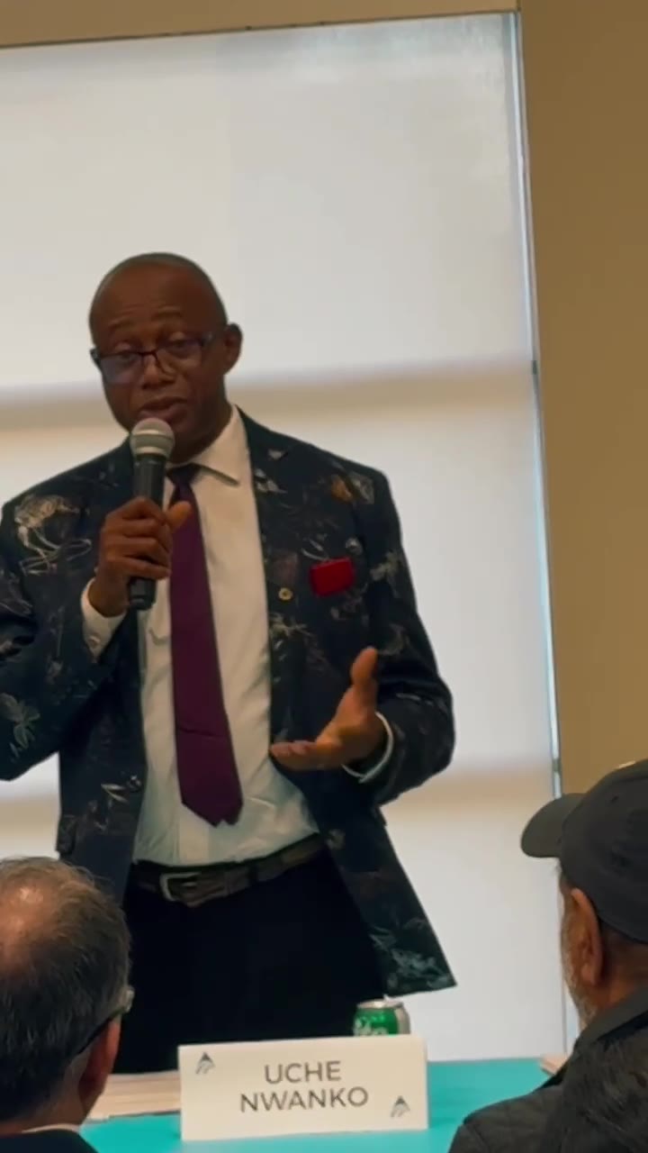 Uche Nwankwo speaking at a public gathering